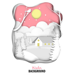 Winter Season Background With Snow House