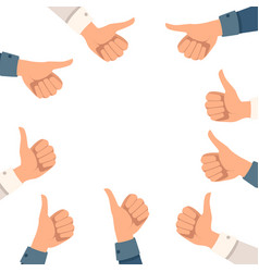 Group Thumbs Up Hands With Suit Sleeve Flat