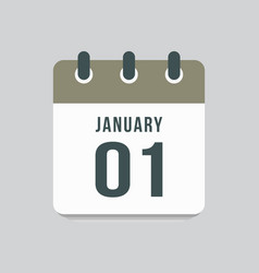 Icon Day Date 1 January Template Calendar Page