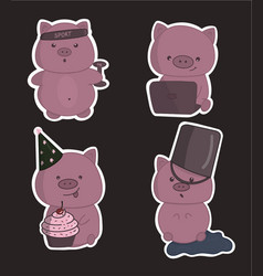 Little Cute Pig In Different Poses Pack