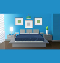 Modern Bedroom Blue Interior