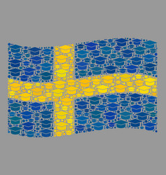 Education Waving Sweden Flag - Mosaic