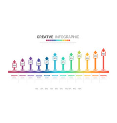 Modern Colorful Chart Graph For 12 Months 1 Year