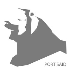 Port Said Egypt Map Grey