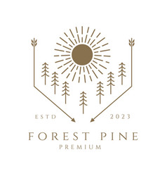 Sunburst Forest Icon Logo Image