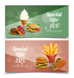 Fast Food Banners Set