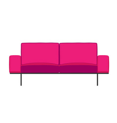 Pink Sofa Interior Front View Isolated On White