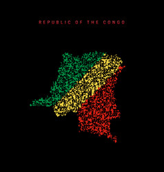 Republic Congo Flag Map Chaotic Particles