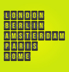 Scoreboard London Berlin Amsterdam Paris Rome