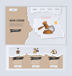 War Crime Flat Landing Page Website Template