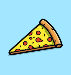 A Slice Of Pizza On Blue Background