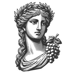 Greek Statue With Grapes