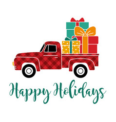 Pickup Truck Carrying Christmas Gifts