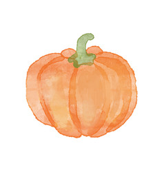 Watercolor Orange Pumpkin Autumn