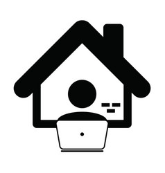 Avatar Icon Working From Home With Laptop