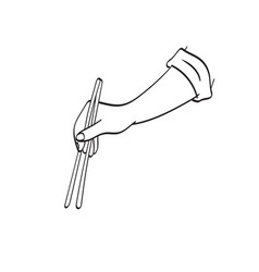 Closeup Hand Holding Chopsticks Hand