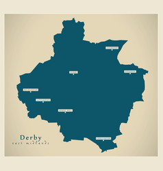 Derby District Map - England Uk