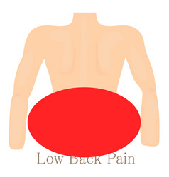 Low Back Pain Icon Cartoon Style