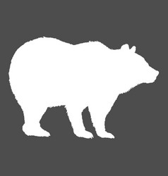 White Silhouette Of Grizzly Bear