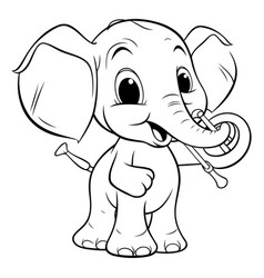 Cute Cartoon Elephant Coloring Book For Kids