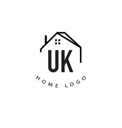 Initial Letter Uk Home Creative Logo Design