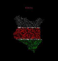 Kenya Flag Map Chaotic Particles Pattern