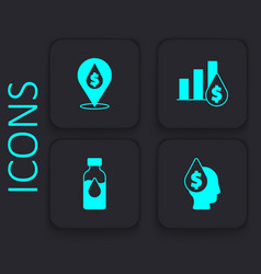 Set Oil Drop With Dollar Symbol Pie Chart