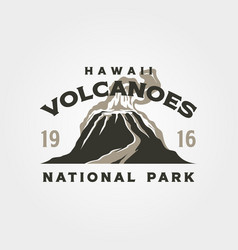 Hawaii Volcanos Vintage Logo Symbol Design