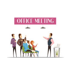 Office Meeting Cartoon Style Design