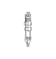 Single Continuous Line Drawing Spark Plug Icon