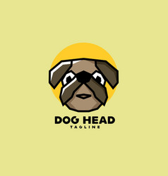 Stiff Art Style Of Dog Head