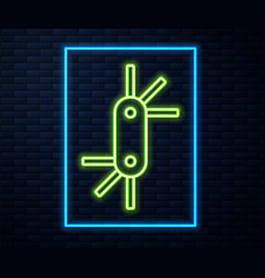 Glowing Neon Line Tool Allen Keys Icon Isolated