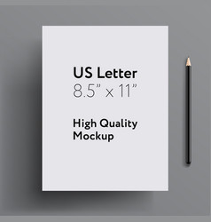 Letter Paper Mockup Design Template With A Space