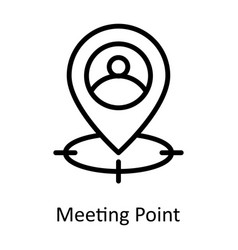 Meeting Point Outline Icons Simple Stock