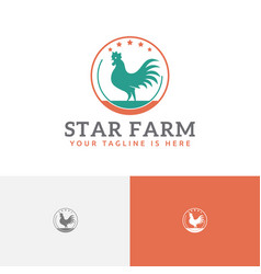 Star Chicken Rooster Poultry Animal Farm Logo