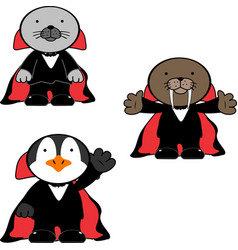 Halloween Dracula Costume Cartoon Cute Animals