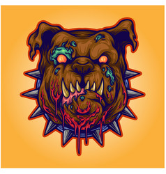 Scary Zombie Bulldog Head