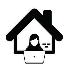 Freelancer Icon Working From Home With Laptop