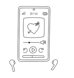 Hand Drawn Mobile Phone Screen With An E-book