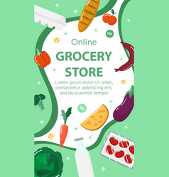 Online Grocery Store Banner Template Fresh