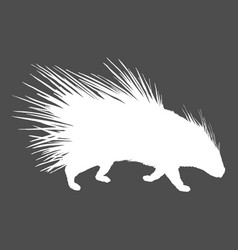 Porcupine Silhouette White