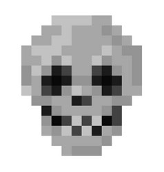 Skull Pixel Art Retro Game Style Logo