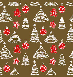 Set Of Christmas And New Year Seamless Pattern