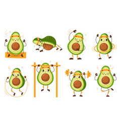 Cartoon Avocado Athlete Funny Vegetable Character