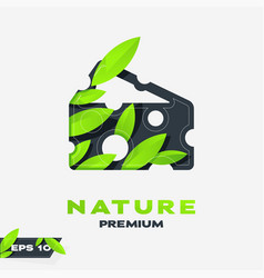 Cheese Nature Leaves Logo