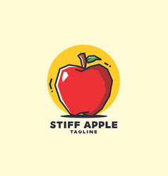 Stiff Art Style Of Red Apple