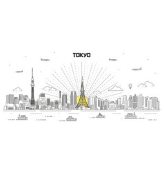 Tokyo Skyline Line Art