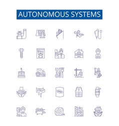 Autonomous Systems Line Icons Signs Set Design