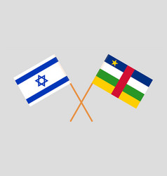 Crossed Flags Of Israel And Central African