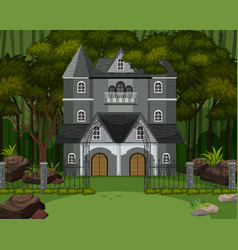 Scene With Haunted Halloween Mansion